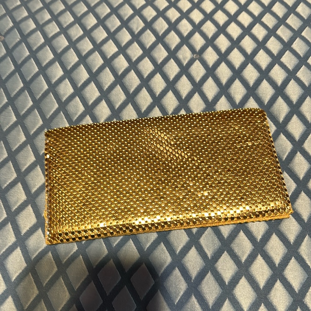 Gold mesh whiting Davis check book cover .Vintage with no stains or damage